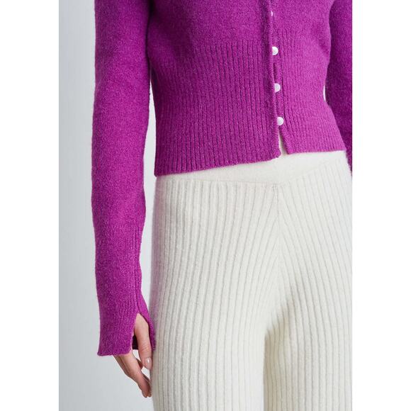 Eleven Six Jenni Cardigan Magenta Purple Alpaca Wool Blend Cropped SZ L NWOT - Picture 7 of 10
